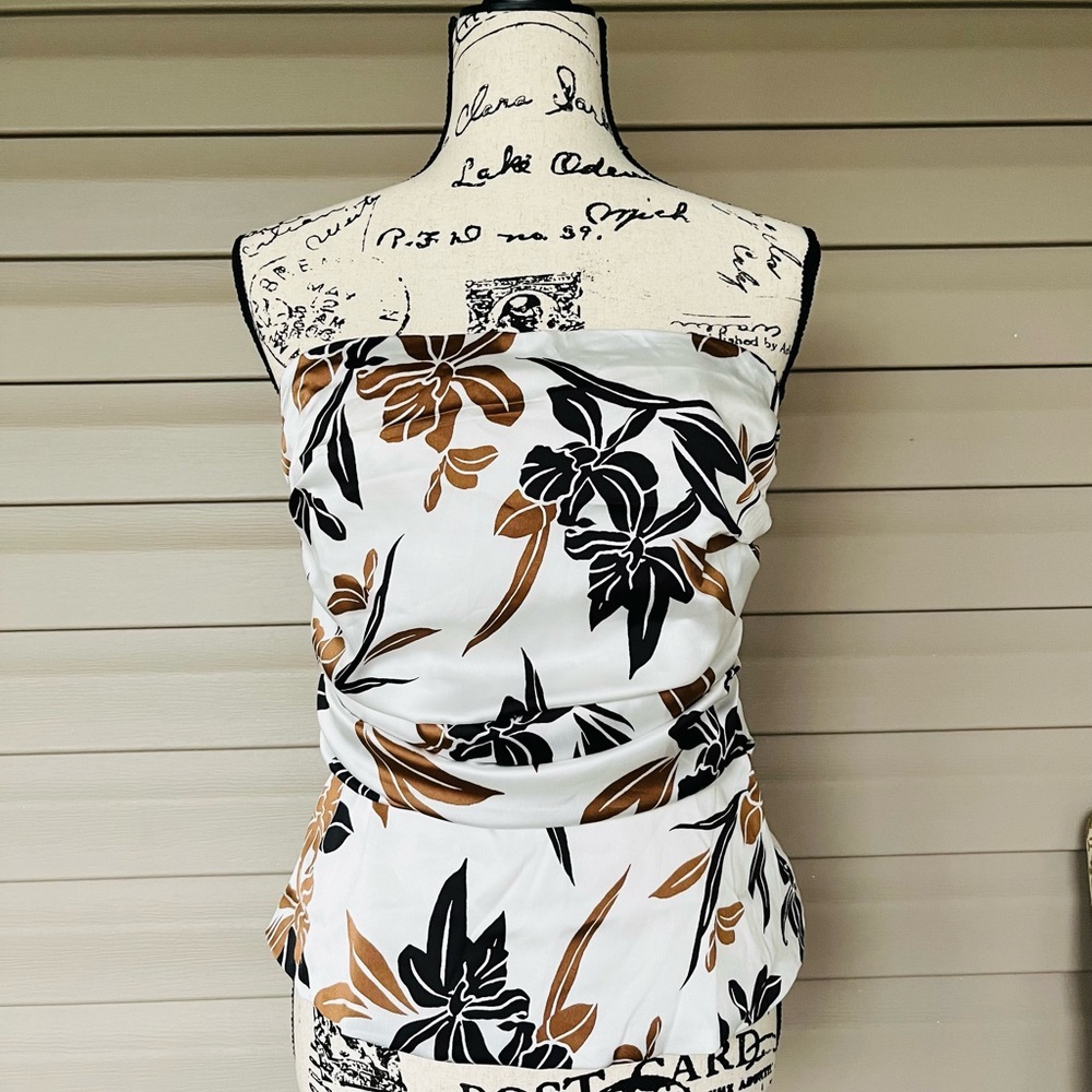 WHBM $80 Satin Ruched Bustier